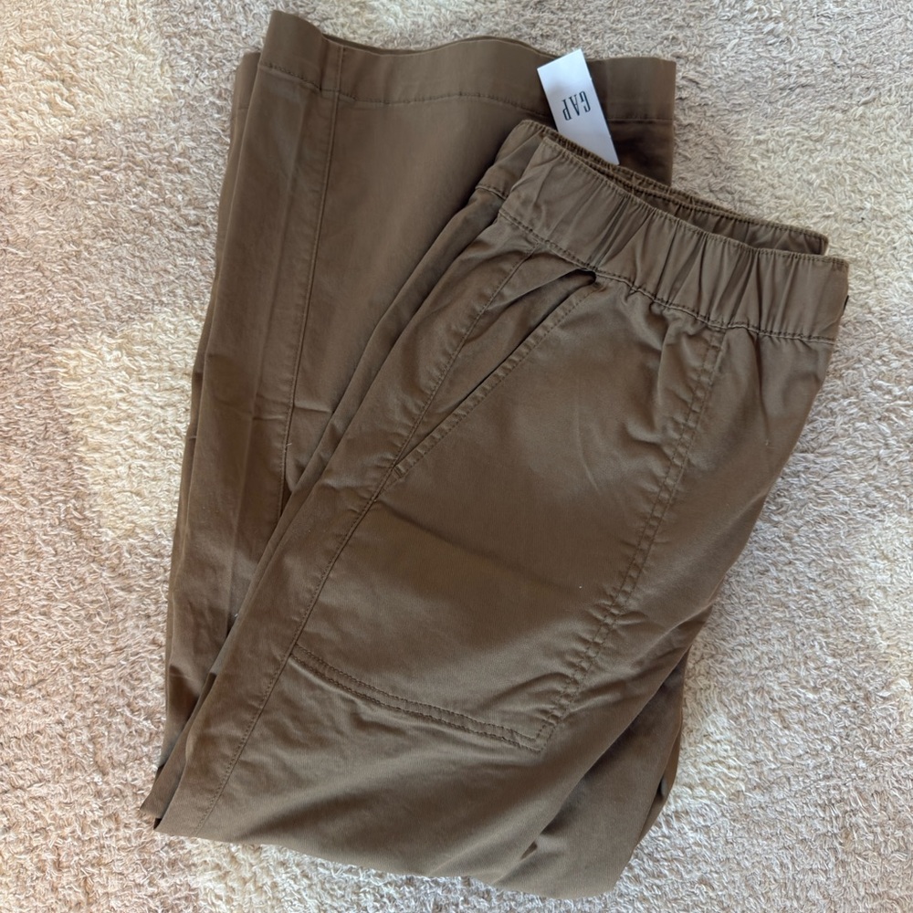 NWT Gap Factory High Rise Easy Wide-Leg Khaki M Petite - Picture 5 of 5